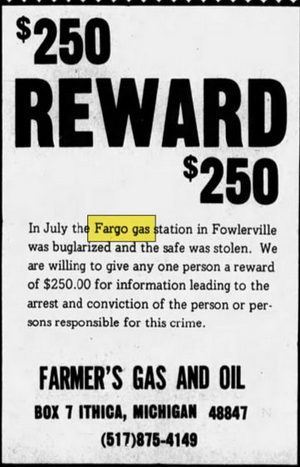 Fargo Gas - Sept 1973 Reward For Robbery (newer photo)